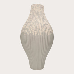 Vaso in cercamica con Coste bianco e grigio h.50 cm