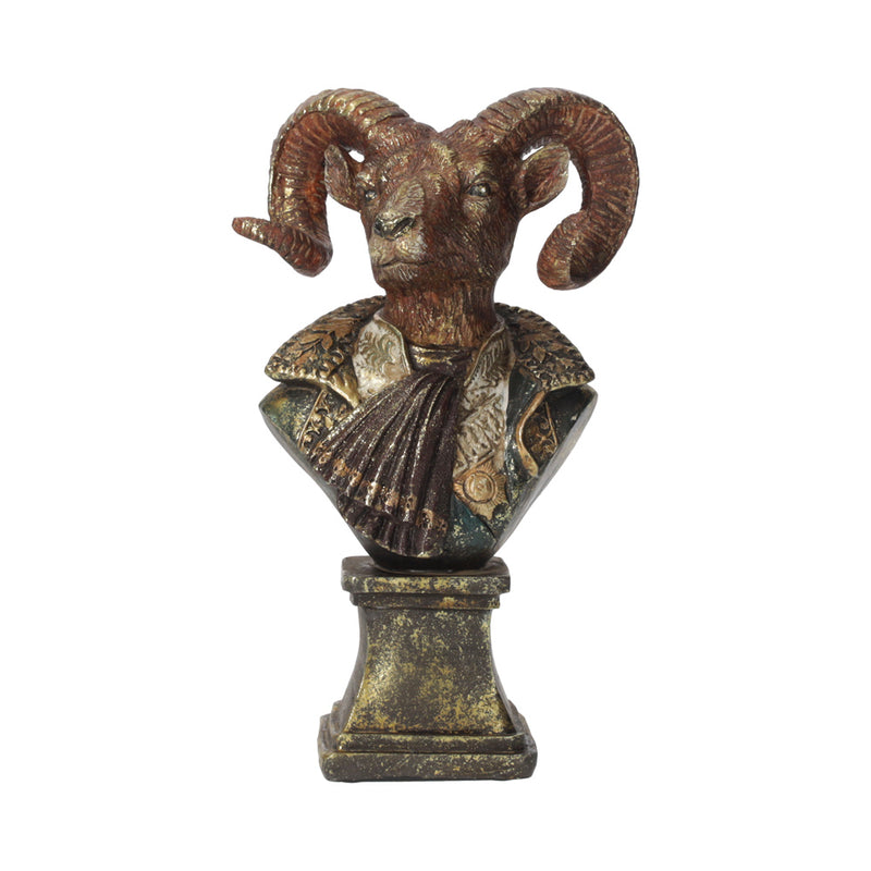Busto Ariete in Resina – Scultura Decorativa Realistica per Arredo Casa