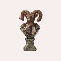 Busto Ariete in Resina – Scultura Decorativa Realistica per Arredo Casa