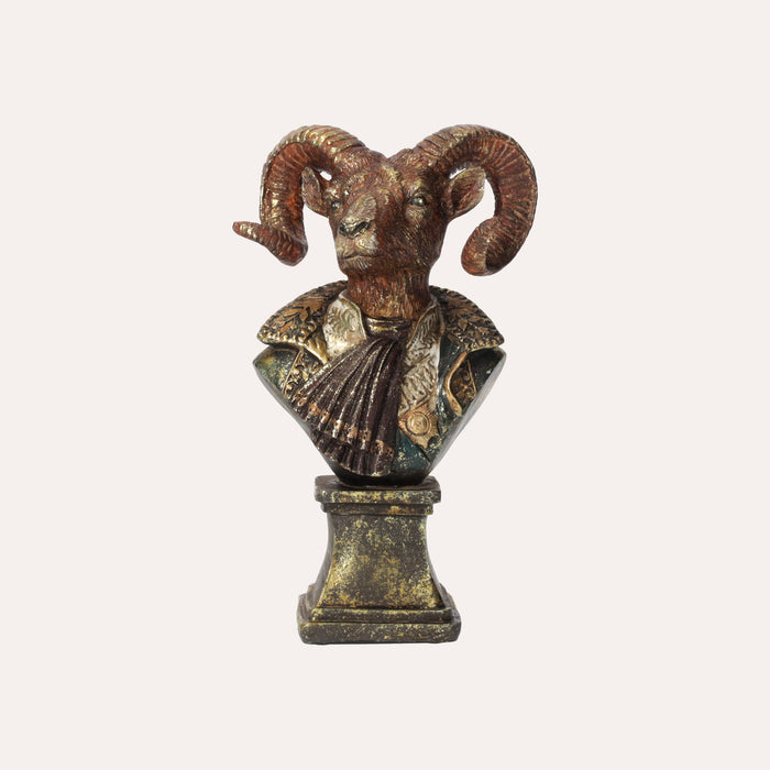 Busto Ariete in Resina – Scultura Decorativa Realistica per Arredo Casa