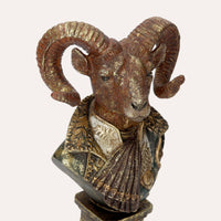 Busto Ariete in Resina – Scultura Decorativa Realistica per Arredo Casa