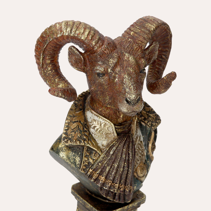 Busto Ariete in Resina – Scultura Decorativa Realistica per Arredo Casa