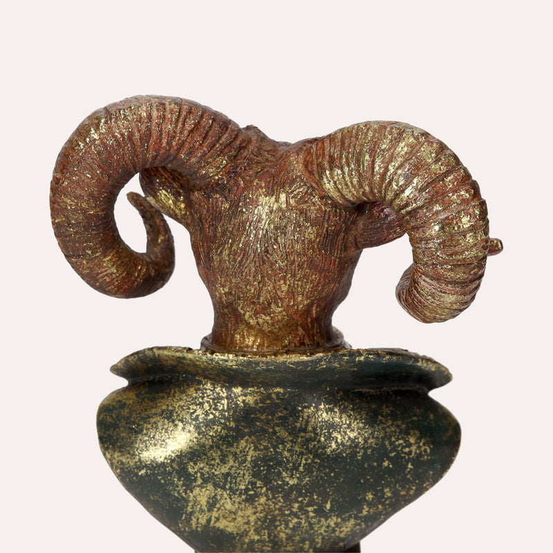 Busto Ariete in Resina – Scultura Decorativa Realistica per Arredo Casa