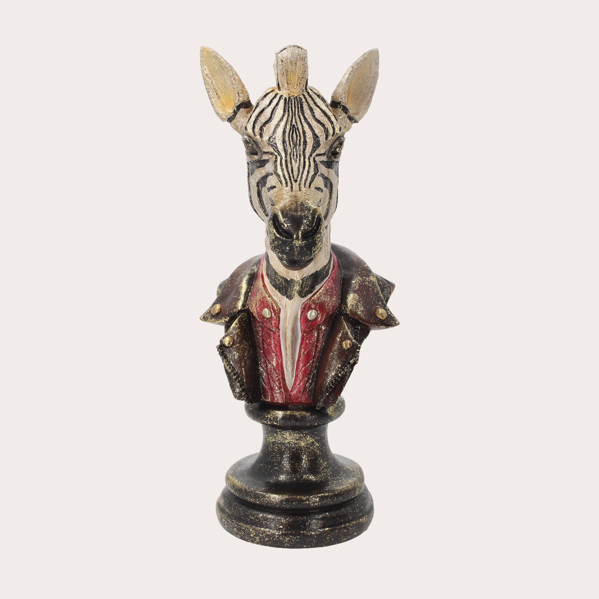 Resin Zebra Bust for Elegant Interior Decorations