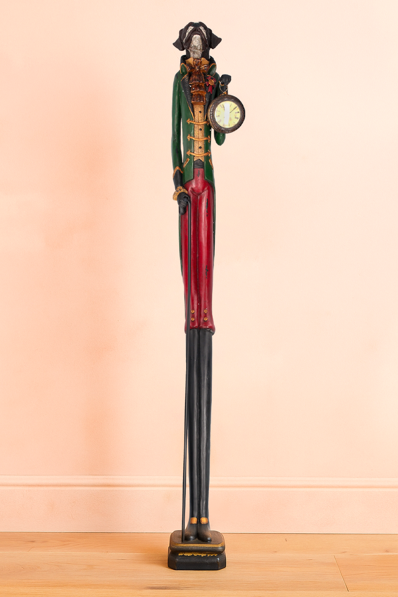 Cane Decorativo in Resina con Orologio