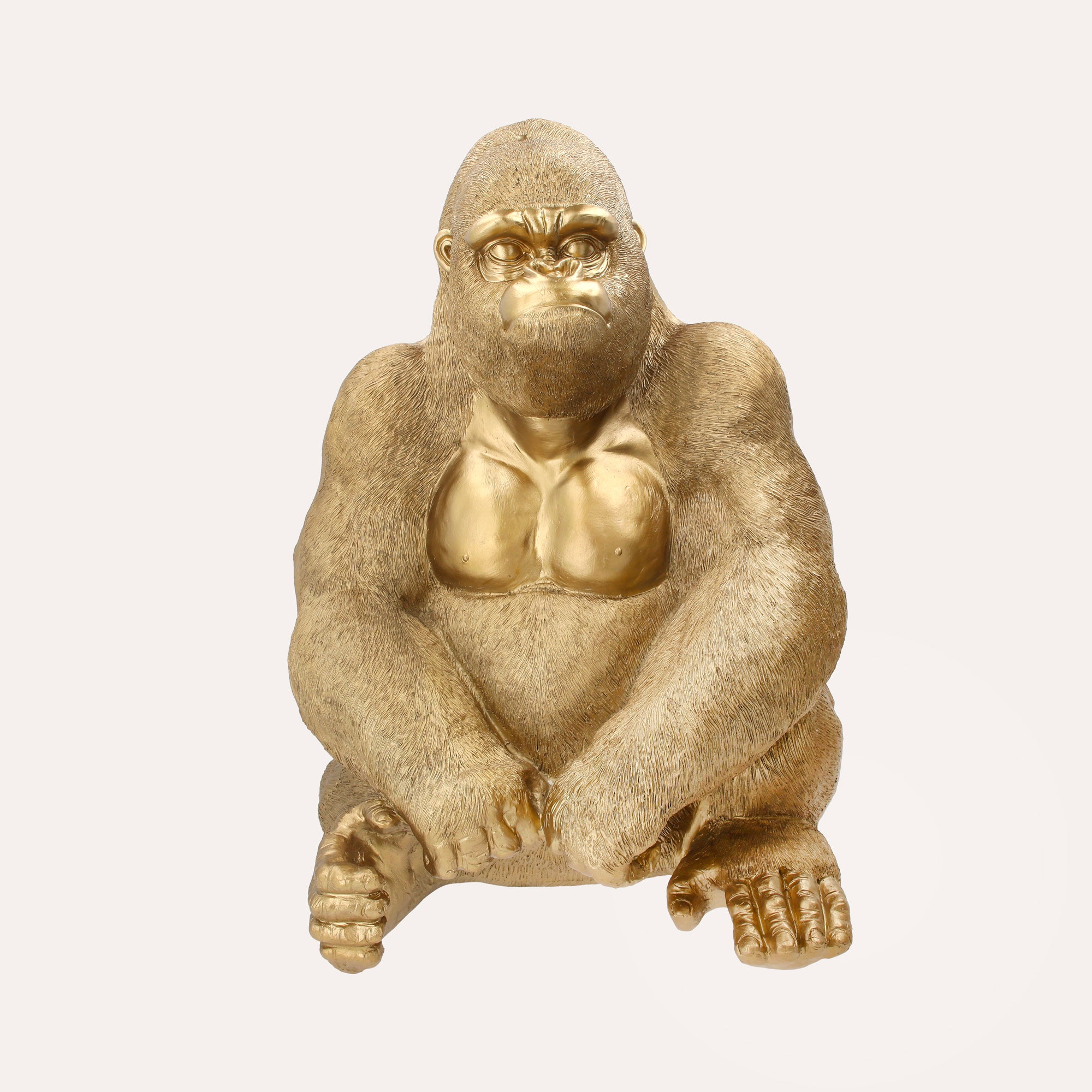 Decorative Golden Gorilla Resin Statue – 45x40x58 cm