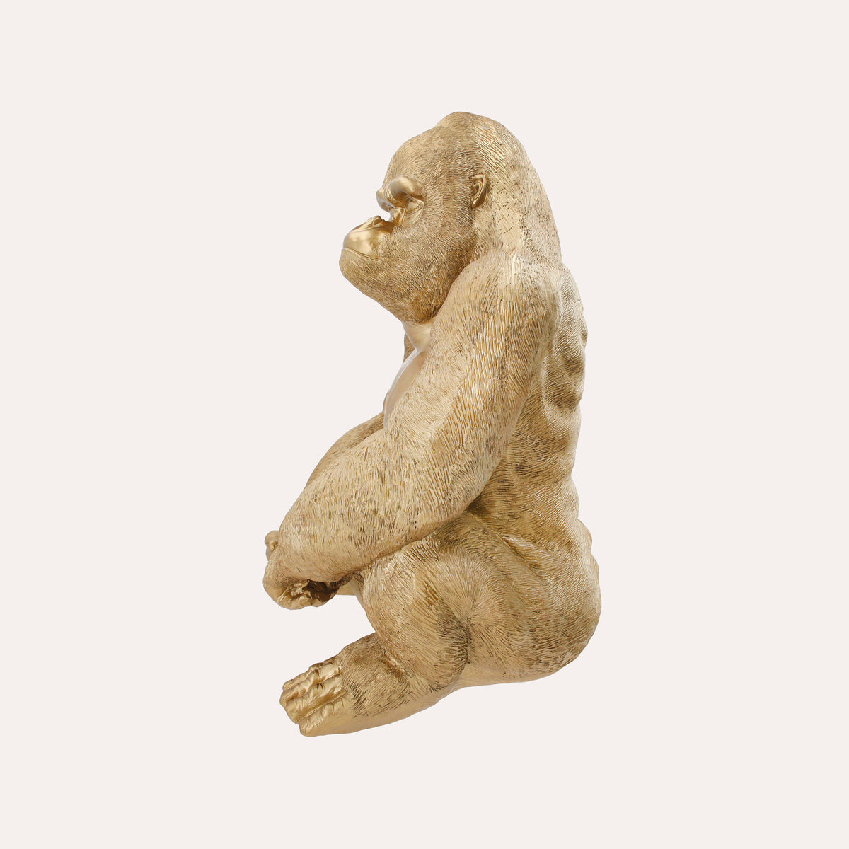 Statua Decorativa Gorilla Dorato in Resina –  45x40x58 cm