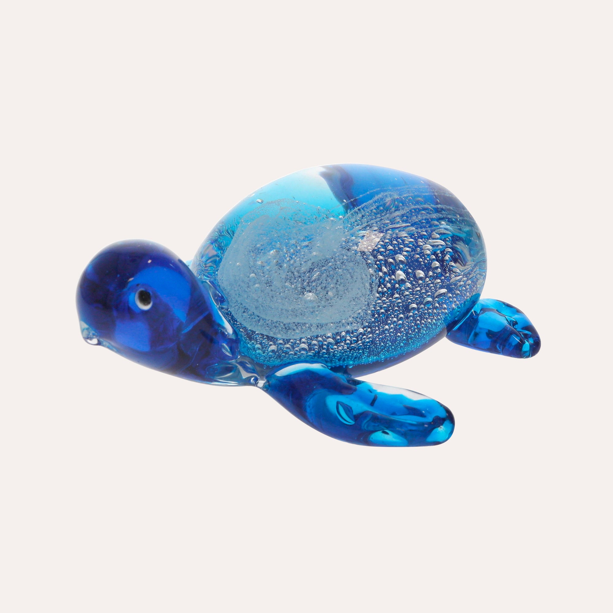 Decorative Glass Turtle (16x14x7cm) - Blue