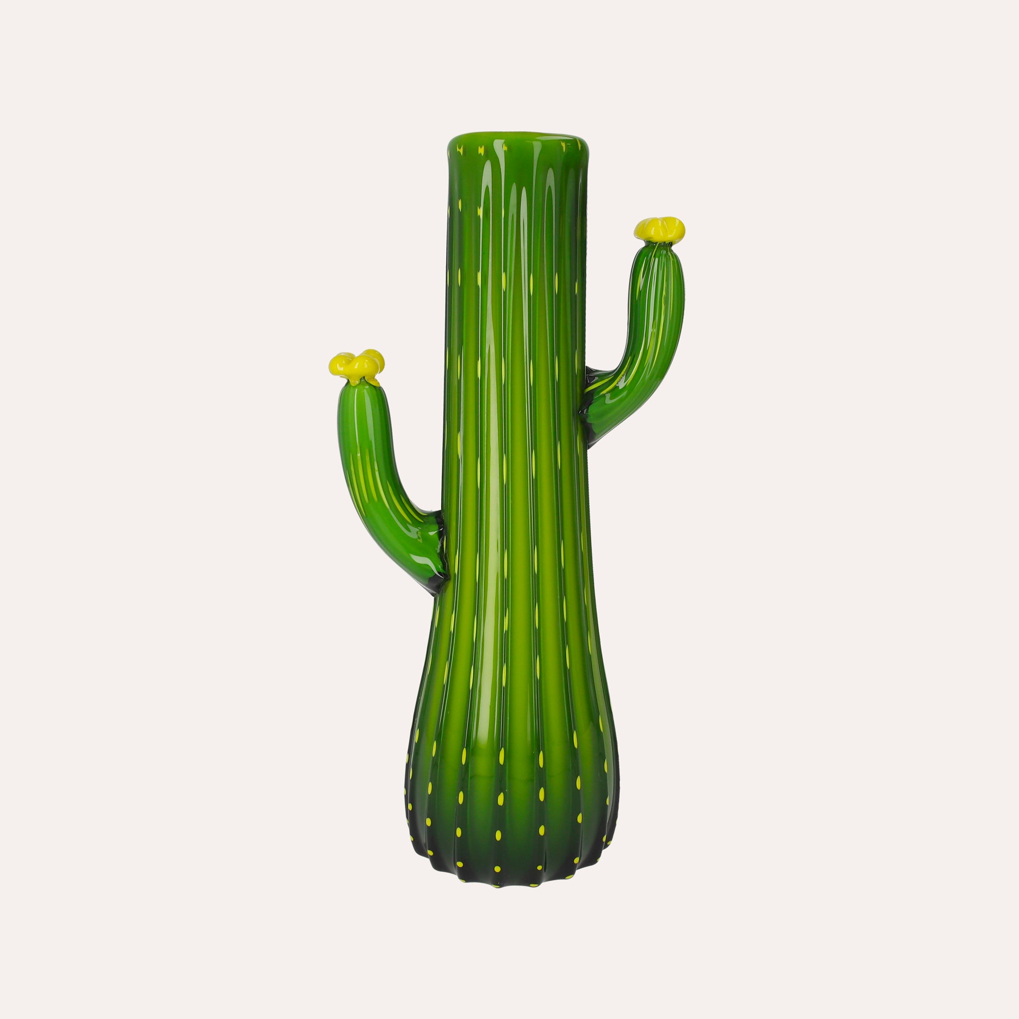 Decorative Glass Cactus (19x11x37 cm) Green
