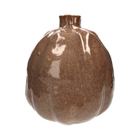 Vaso bombato in ceramica Marrone altezza cm 36