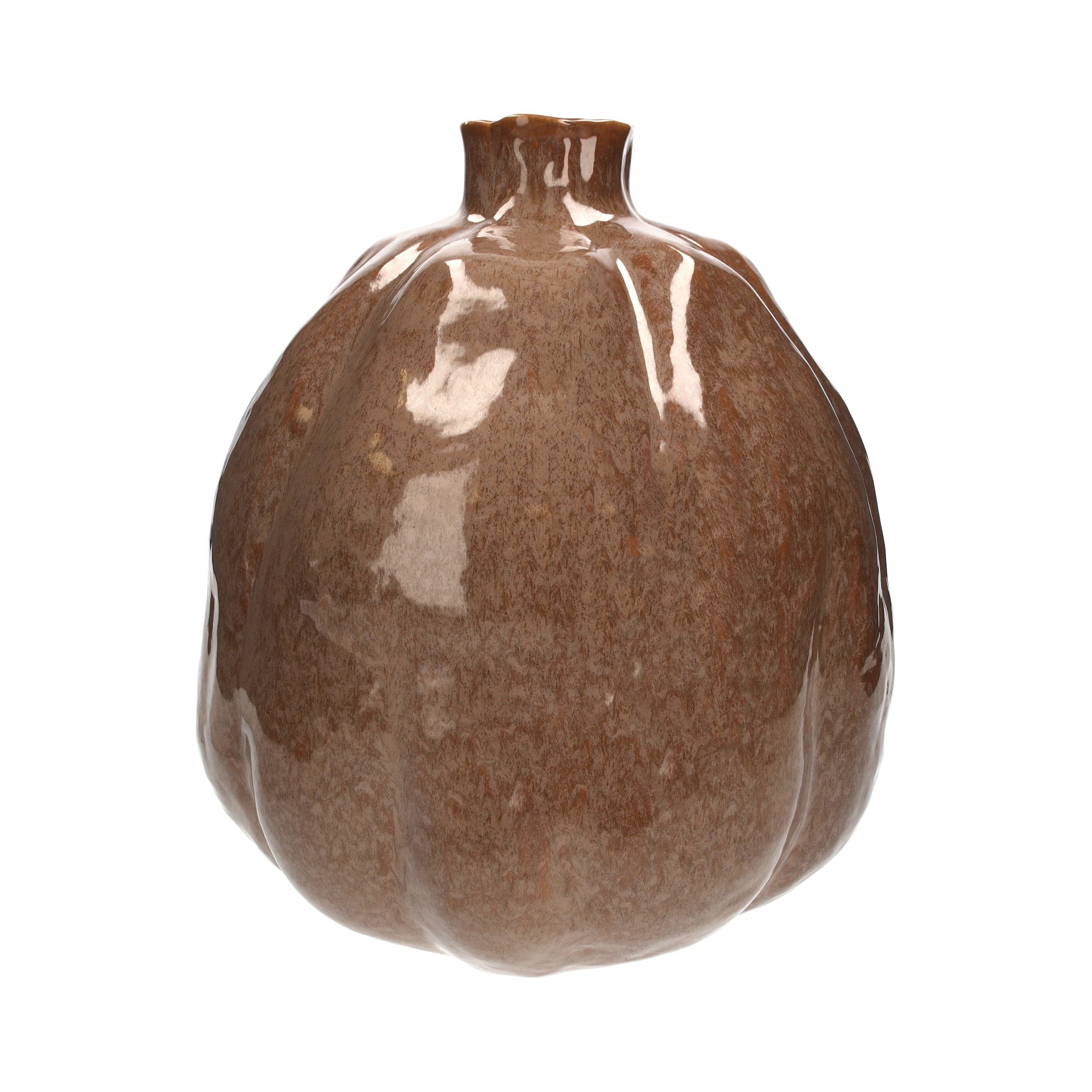 Vaso bombato in ceramica Marrone H. 36 cm