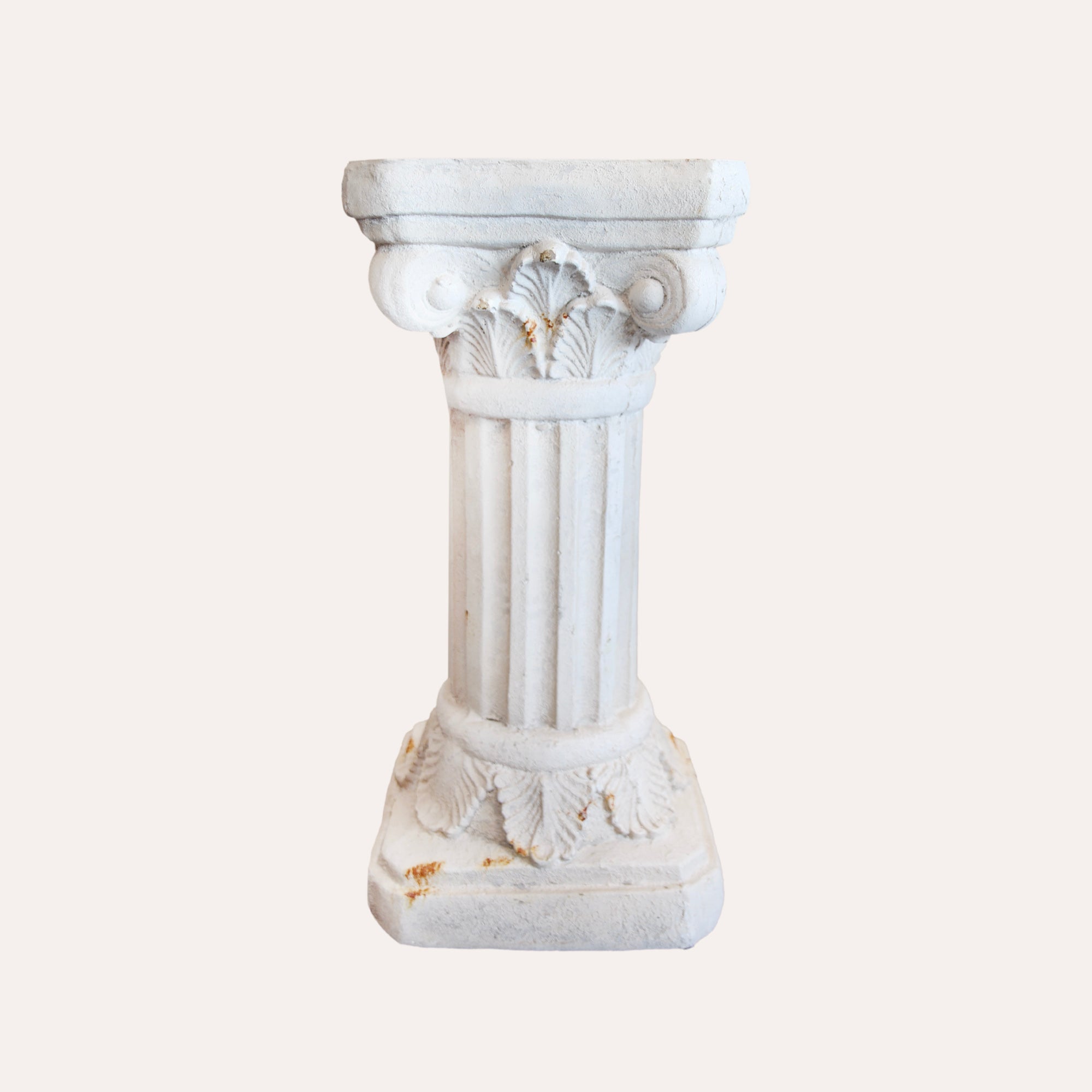 Antique White Resin Capital Base