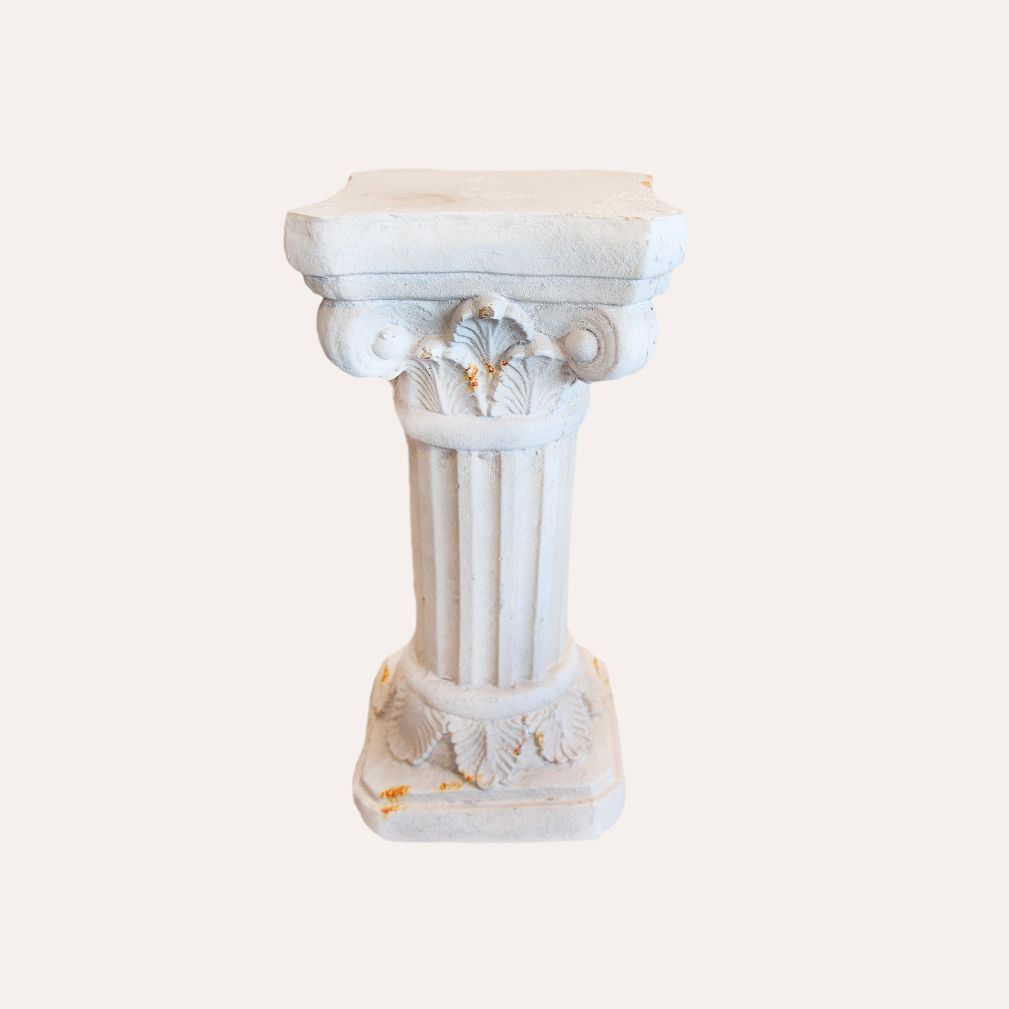 Antique White Resin Capital Base