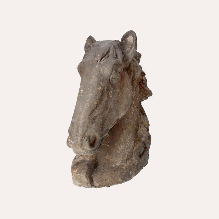 Busto Decorativo di Cavallo in Resina per Interni ed Esterni, Altezza 43 cm