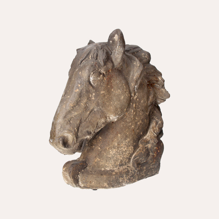 Busto Decorativo di Cavallo in Resina per Interni ed Esterni, Altezza 43 cm