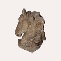 Busto Decorativo di Cavallo in Resina per Interni ed Esterni, Altezza 43 cm
