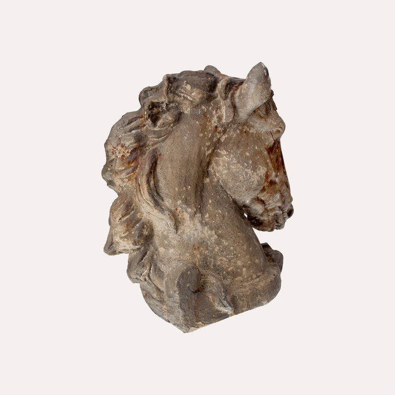 Busto Decorativo di Cavallo in Resina per Interni ed Esterni, Altezza 43 cm