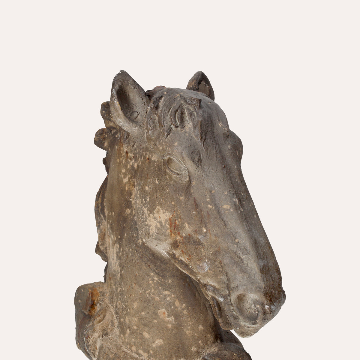 Busto Decorativo di Cavallo in Resina per Interni ed Esterni, Altezza 43 cm