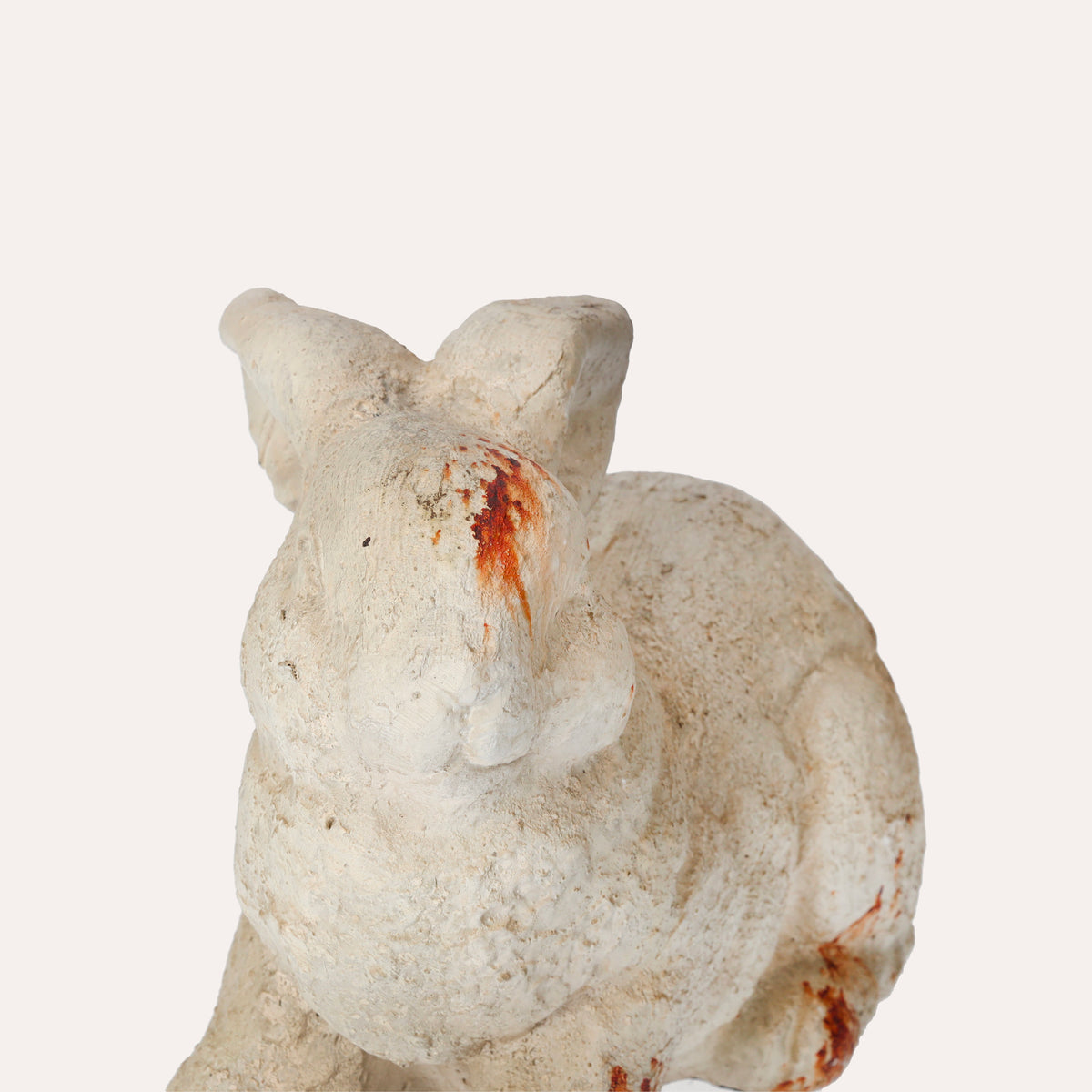 Statuina di Coniglietto Decorativo in Resina Beige