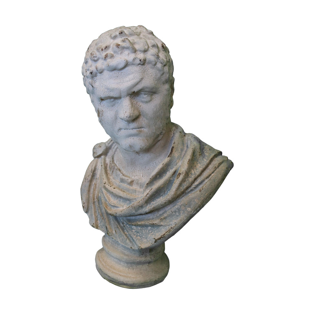 Busto Decorativo Romano in Resina Bianca