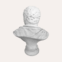 Busto Romano decorazione di arredo in Resina Bianca con Finiture Anticate ,Altezza 66 cm