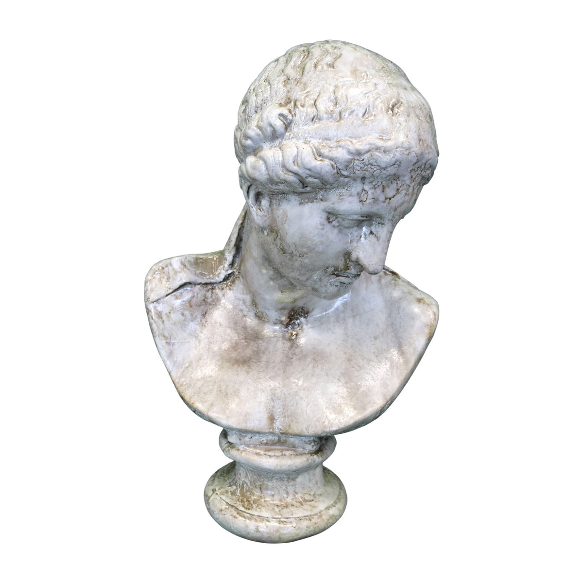 Busto Decorativo di Donna in Resina con Finiture Anticate