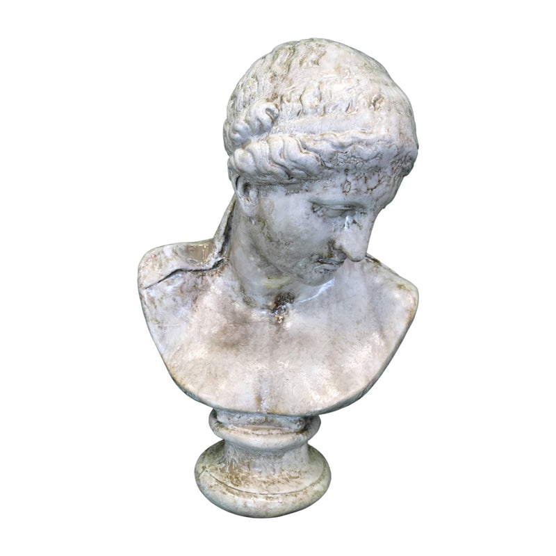 Busto Decorativo di Donna in Resina con Finiture Anticate