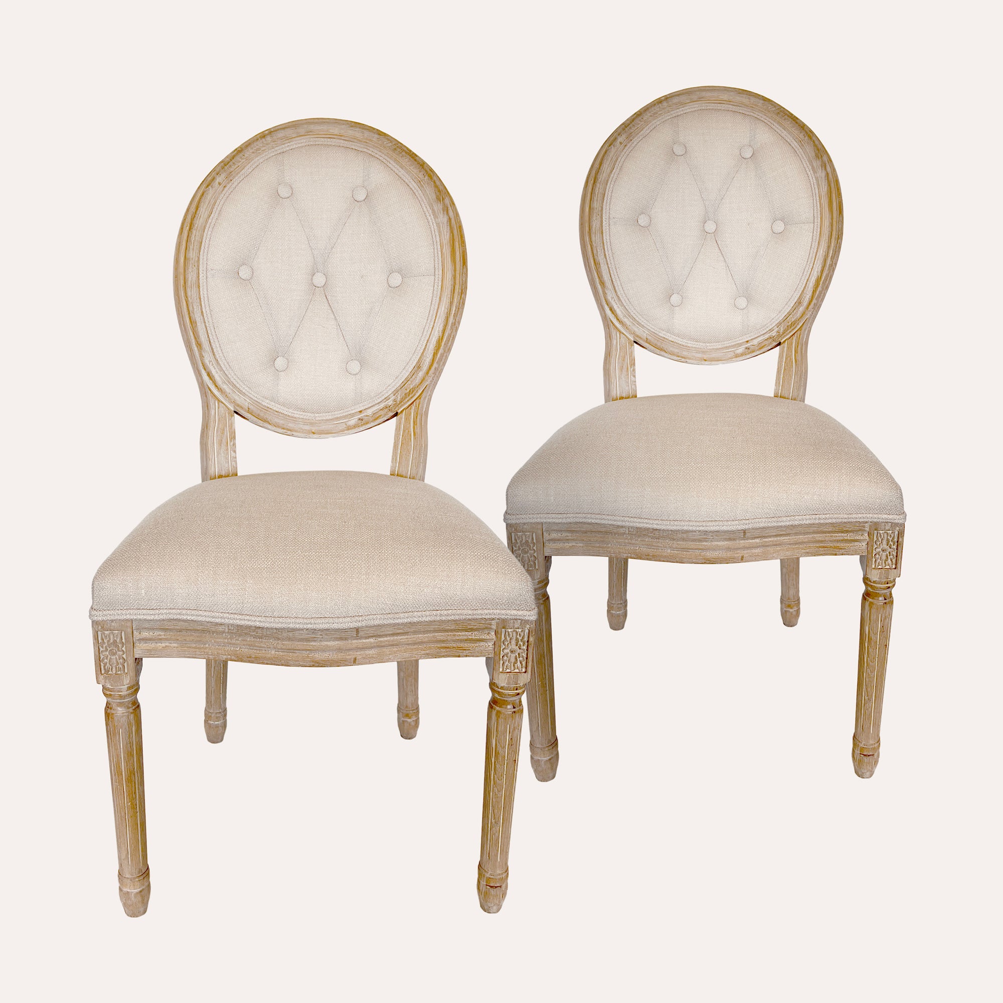 Coppia di Sedie a Medaglione in Stile Luigi XVI