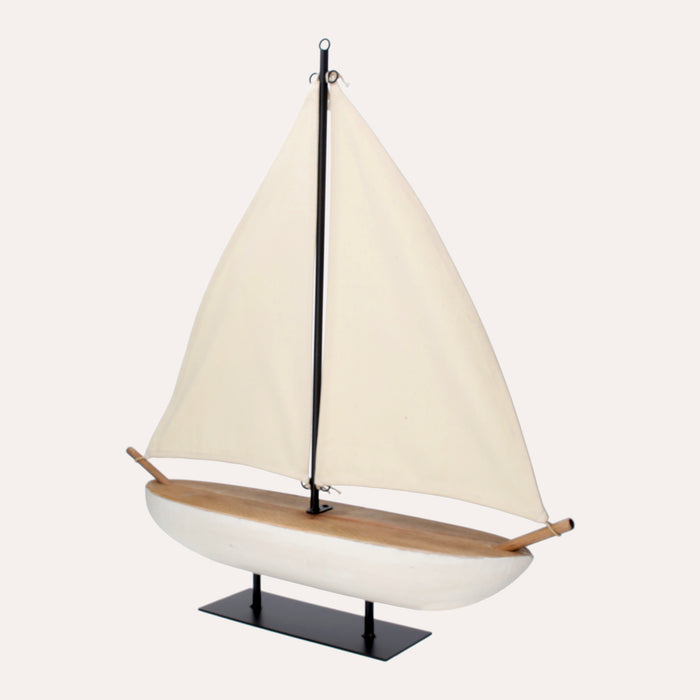 Barca Nautica in Legno con Vele in Tessuto