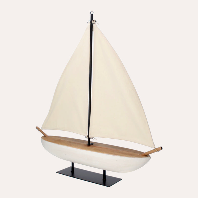 Barca Nautica in Legno con Vele in Tessuto
