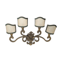 Applique In Ottone A Quattro Luci, Elegante Illuminazione Con Ventoline Verdi