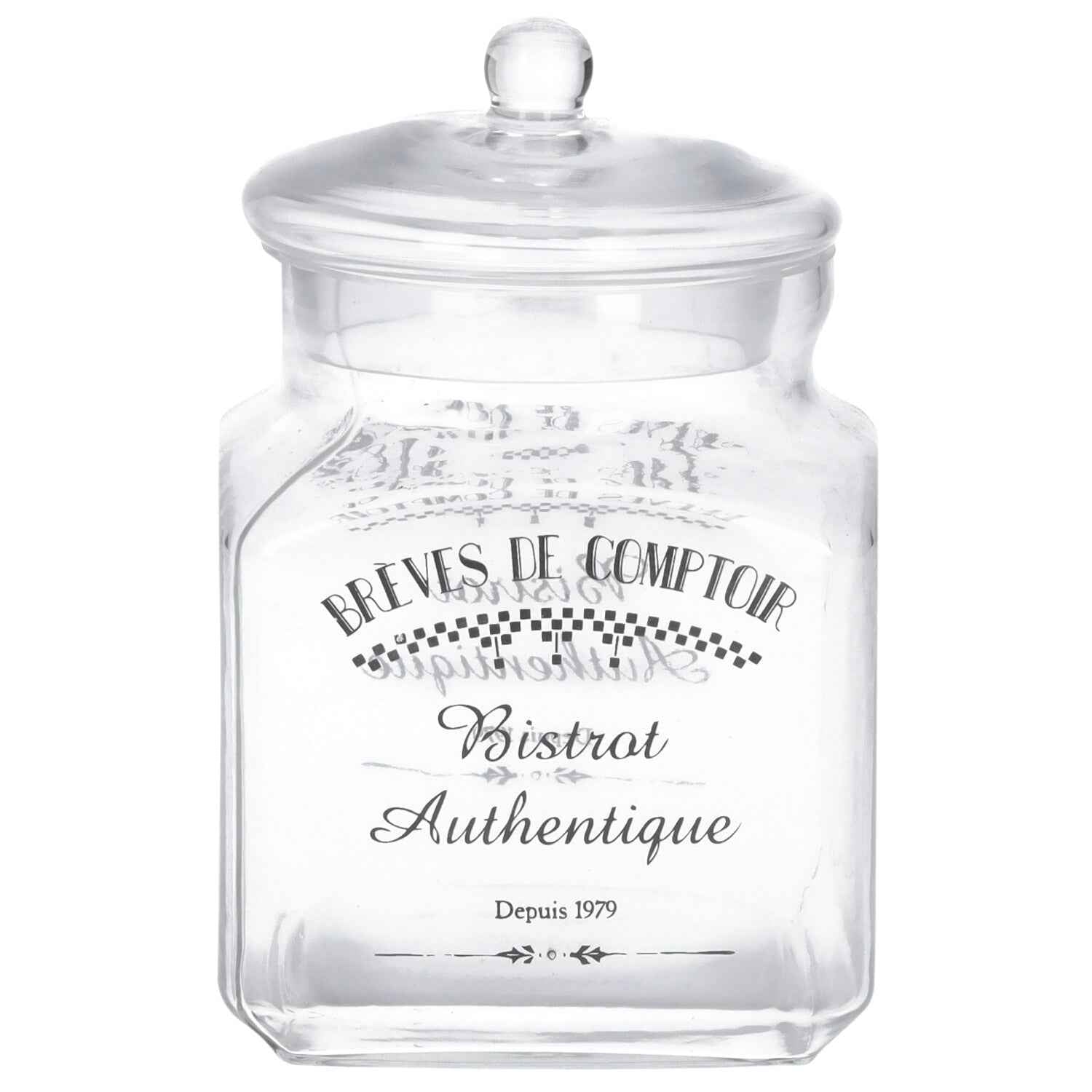 Barattolo Vetro Quadrato con Coperchio Non Ermetico