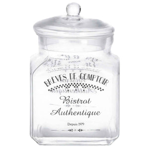 Barattolo Vetro Quadrato con Coperchio Non Ermetico