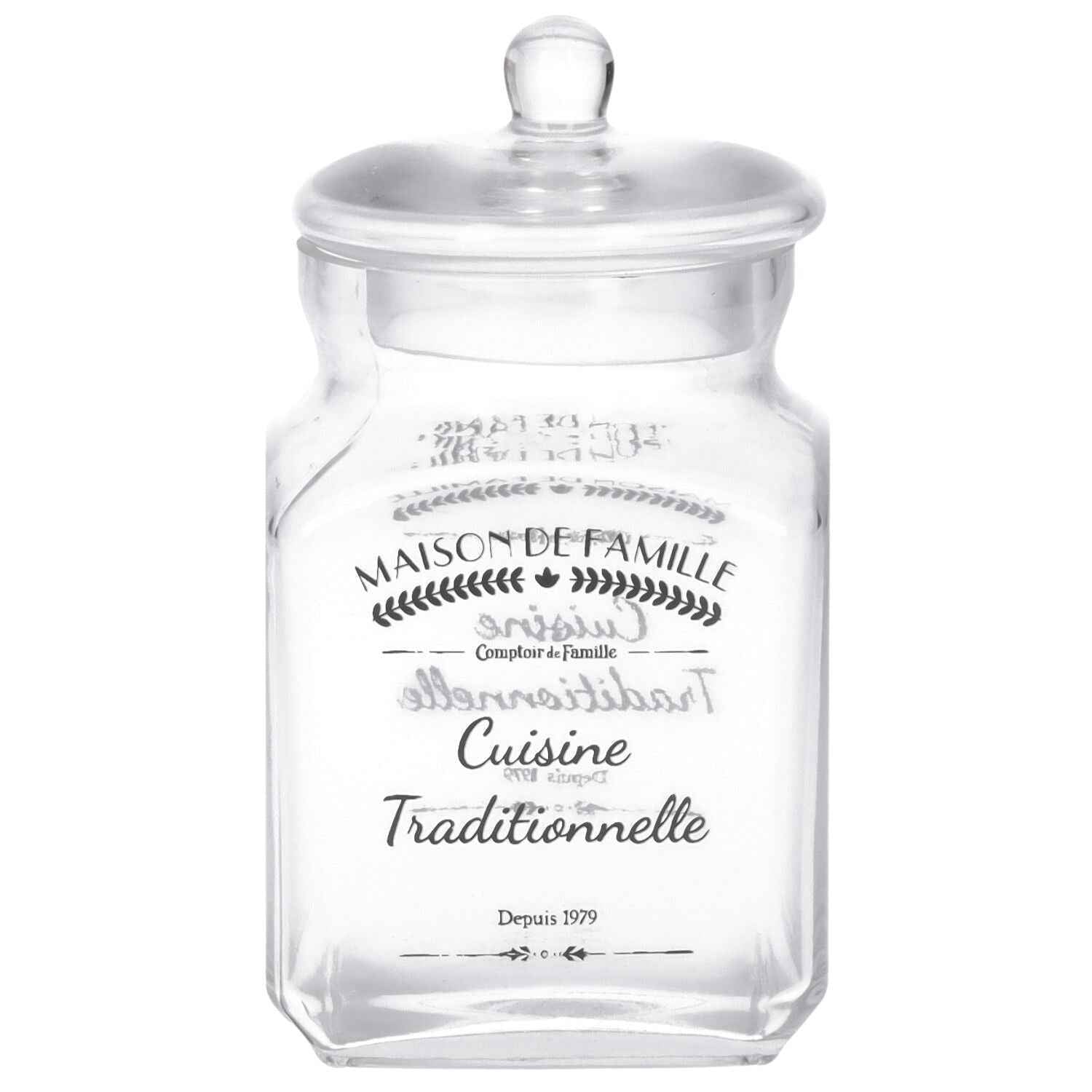 Barattolo in Vetro Quadrato – Decorazione Tradizionale Elegante h. 17 cm