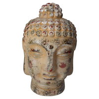 Scultura Buddha in Ceramica Marrone per Arredo Casa Elegante