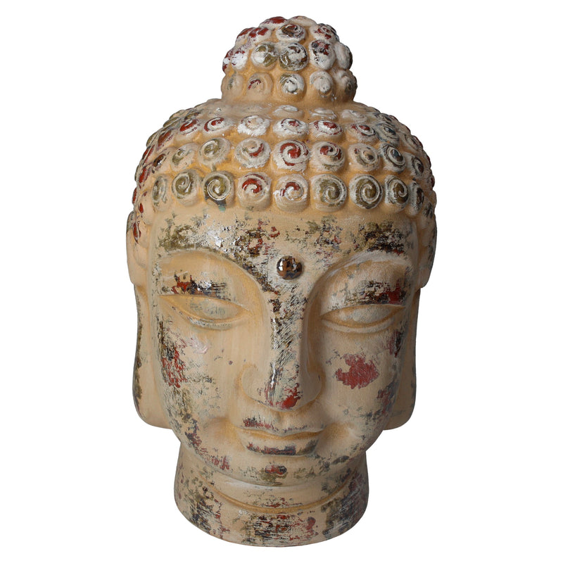 Scultura Buddha in Ceramica Marrone per Arredo Casa Elegante