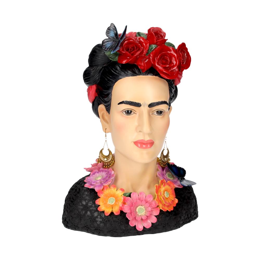 Busto Decorativo di Donna in Resina Colorata con Orecchini