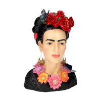 Busto Decorativo di Donna in Resina Colorata con Orecchini