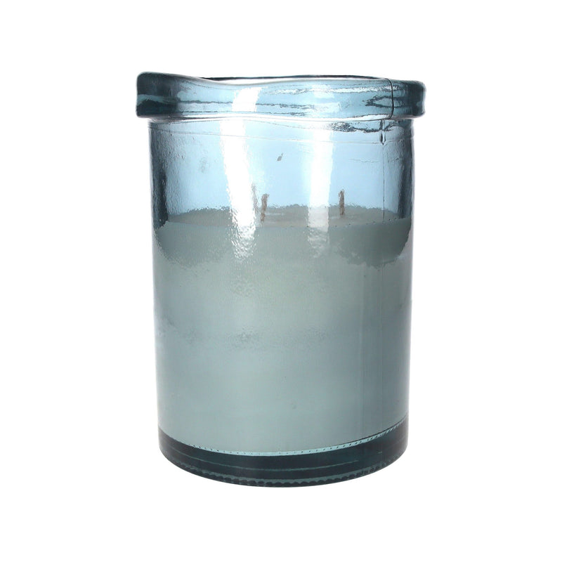 Candela In Vetro Riciclato Blu Cobalto, Cera Di Soia Naturale, Fragranza Berries