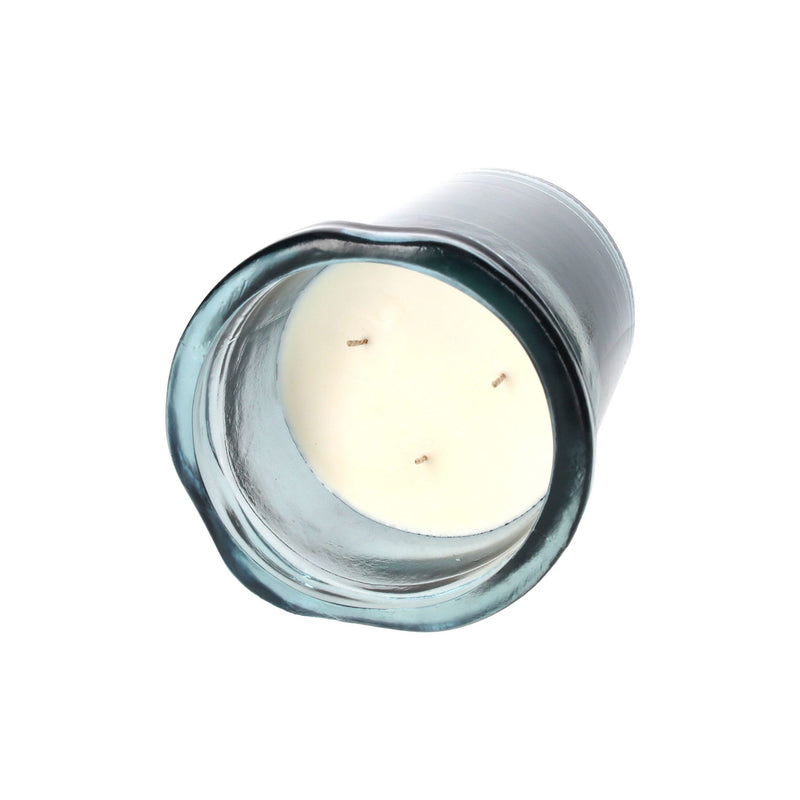 Candela In Vetro Riciclato Blu Cobalto, Cera Di Soia Naturale, Fragranza Berries
