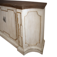 Credenza Bianca In Legno Con Dettagli Dorati, Stile Shabby Chic