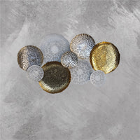 Quadro Decorativo a Foglia in Metallo Oro e Bianco – 105x60 cm