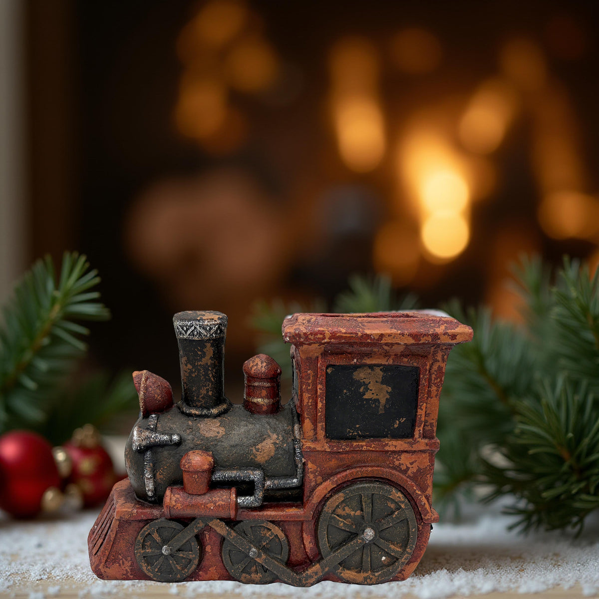Trenino Rosso in Resina – Decorazione Natalizia