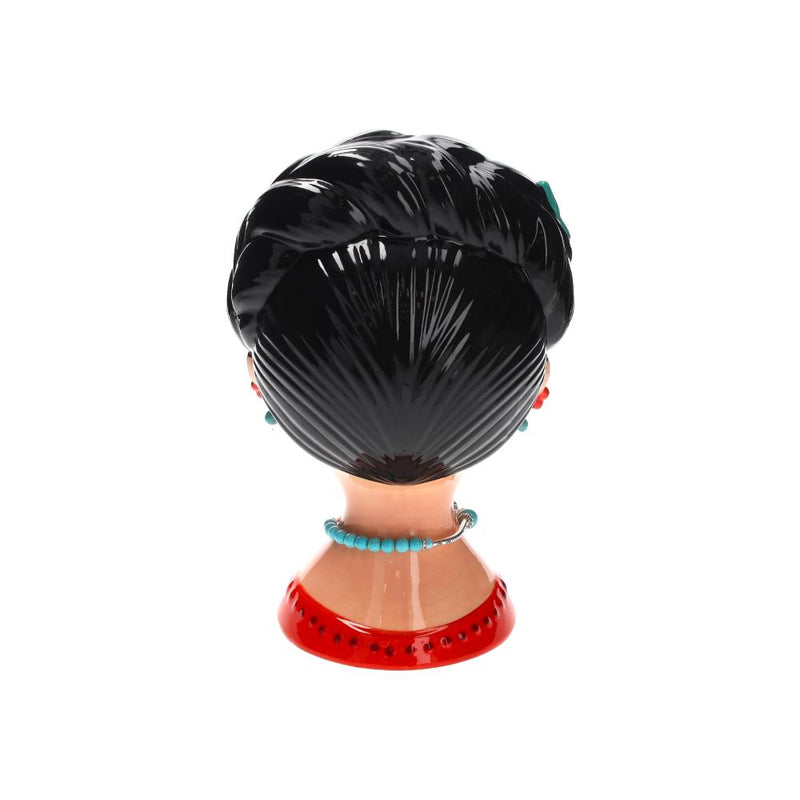 Vaso in Ceramica a Forma di Busto di Donna con Farfalle