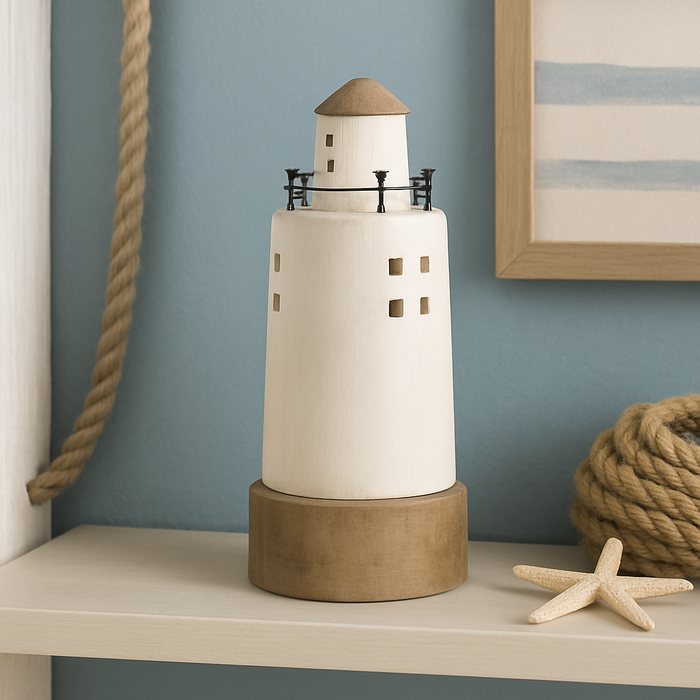 Faro Decorativo in Legno – Stile Nautico per Casa e Ufficio