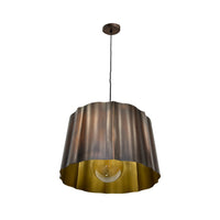 Lampadario In Metallo Rame Ondulato, Stile Vintage Industriale Per Salotto