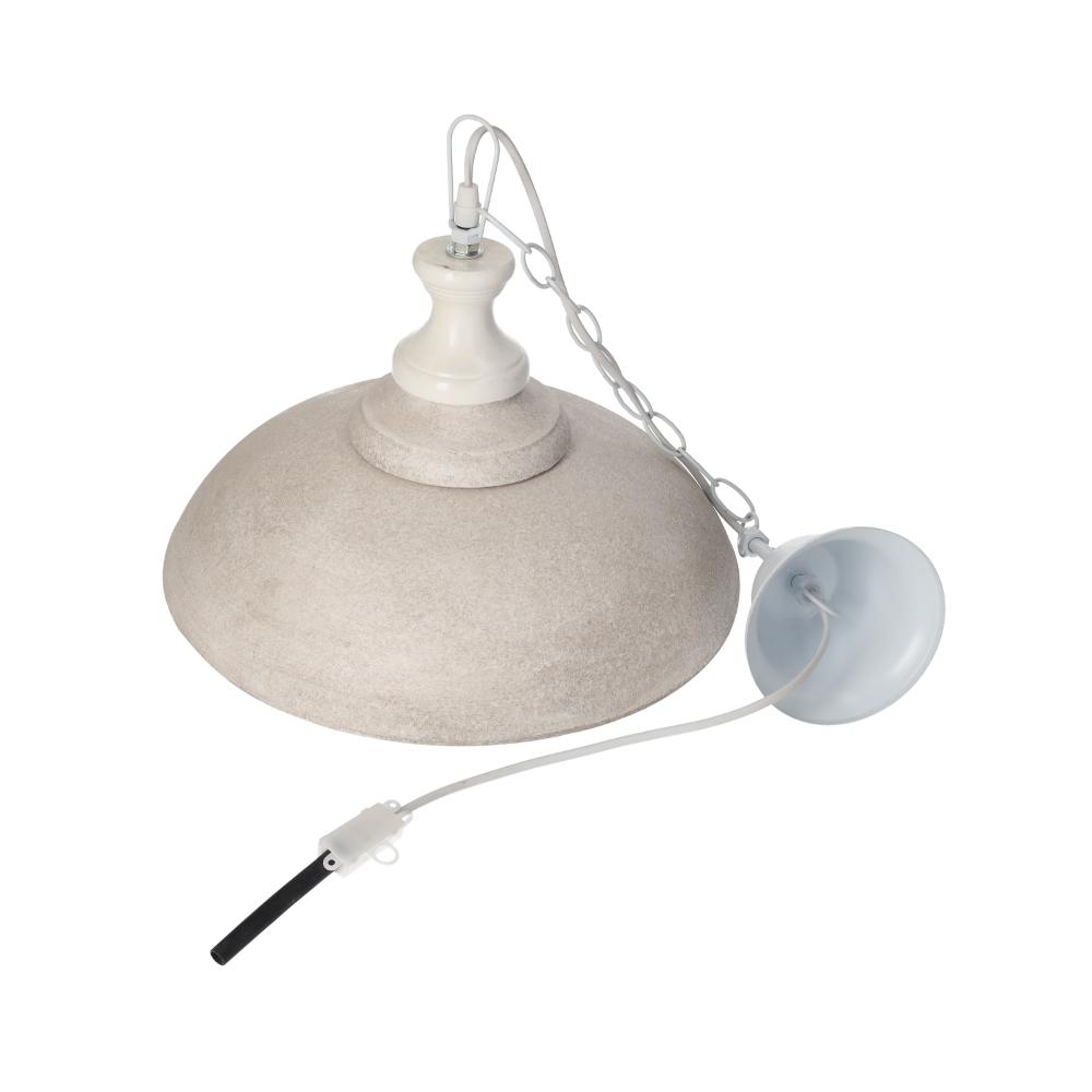 Lampadario a Sospensione in Legno Vintage Tortora e Bianco - 37 cm