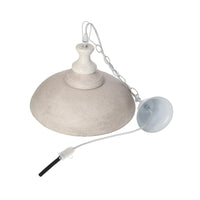 Lampadario a Sospensione in Legno Vintage Tortora e Bianco - 37 cm