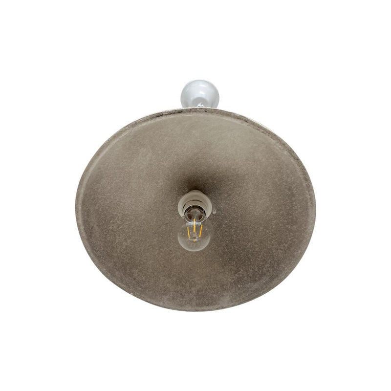 Lampadario a Sospensione in Legno Vintage Tortora e Bianco - 37 cm