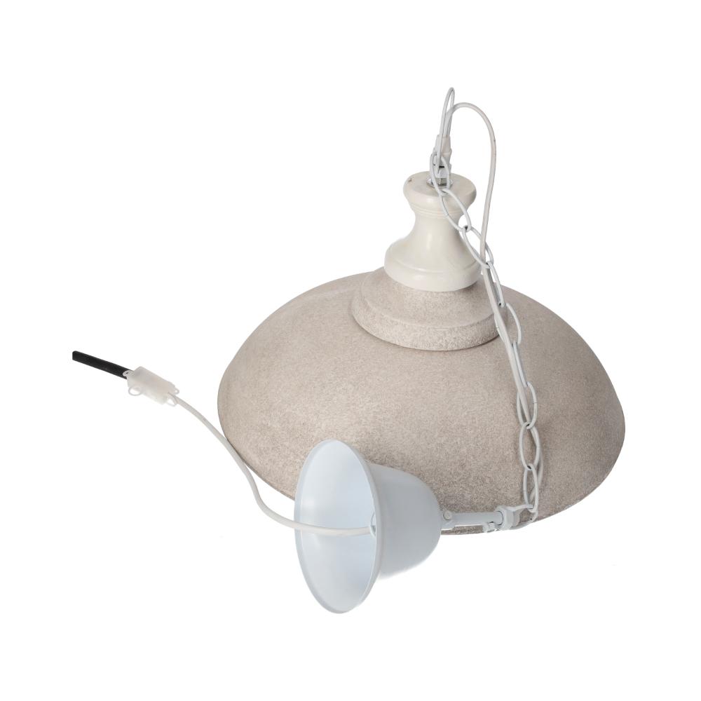 Lampadario a Sospensione in Legno Vintage Tortora e Bianco - 37 cm